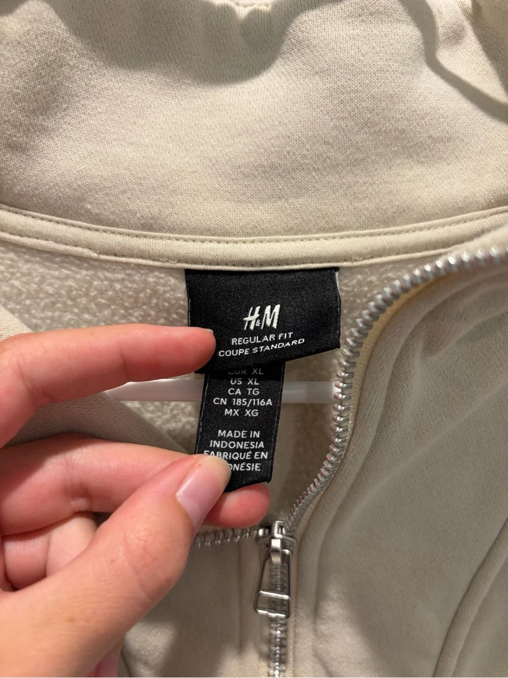 H&M Men's Cream Half-Zip Sweater